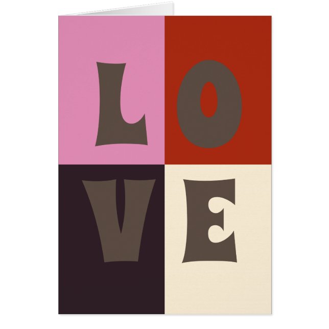 KÄRLEK Red Rosa Eggplant Ivory Hälsningskort (Framsidan)