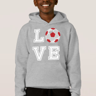Kärlek Red Soccer Ball - White Brev T Shirt