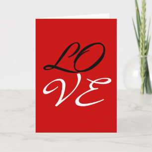 Kärlek Red White Black Färg Greeting Card Anteckningskort