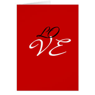 Kärlek Red White Black Färg Greeting Card Hälsningskort