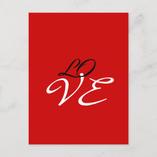 Kärlek Red White Black Färg Greeting Card Vykort