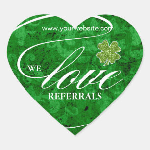 Kärlek Referrals Sticker Jewelry Lucky Klöver Hjärtformat Klistermärke