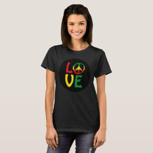 KÄRLEK Reggae med fredssymbol T Shirt