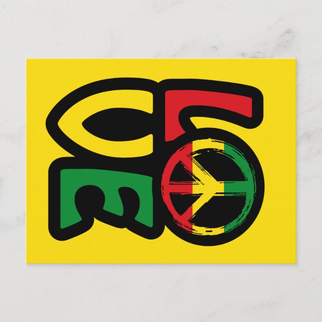 Kärlek reggae musik fredssymbol reggae vykort (Framsida)