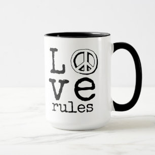 Kärlek Regler, Fredstecken, kaffe, Mugg