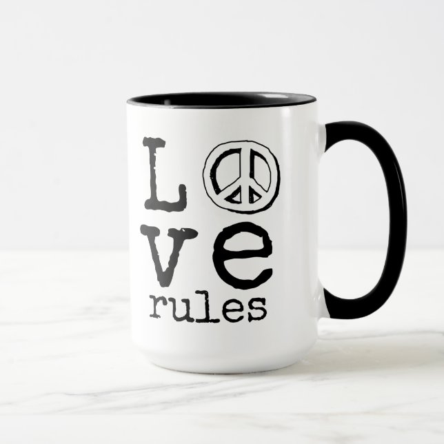 Kärlek Regler, Fredstecken, kaffe, Mugg (Höger)