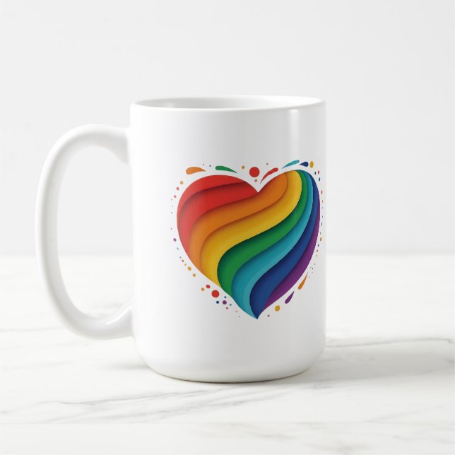 Kärlek Regnbågdesign Kaffemugg (Vänster)