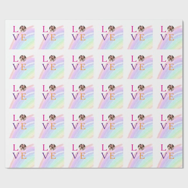 KÄRLEK REGNBÅGE FOTO BREV STOLTHET LGBTQ GÅVOR ANP PRESENTPAPPER (Platt)