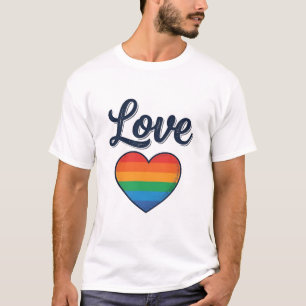 Kärlek Regnbåge Hjärta Pride Vektor T-Shirt Design
