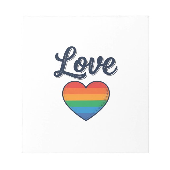Kärlek Regnbåge Hjärta Pride Vektor T-Shirt Design Anteckningsblock (Framsida)