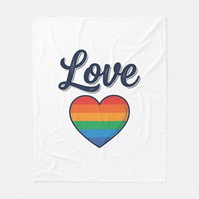 Kärlek Regnbåge Hjärta Pride Vektor T-Shirt Design Fleecefilt (Framsidan)