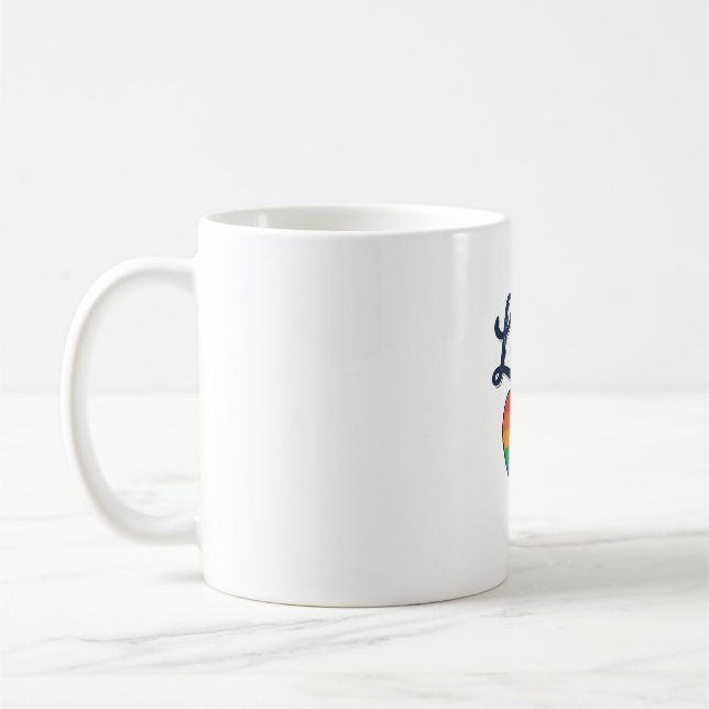 Kärlek Regnbåge Hjärta Pride Vektor T-Shirt Design Kaffemugg (Vänster)