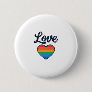 Kärlek Regnbåge Hjärta Pride Vektor T-Shirt Design Knapp