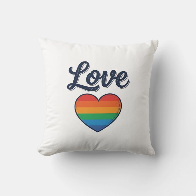Kärlek Regnbåge Hjärta Pride Vektor T-Shirt Design Kudde (Framsida)