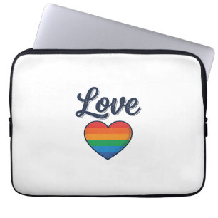 Kärlek Regnbåge Hjärta Pride Vektor T-Shirt Design Laptop Fodral