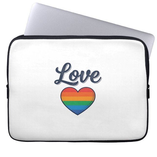 Kärlek Regnbåge Hjärta Pride Vektor T-Shirt Design Laptop Fodral (Framsidan)