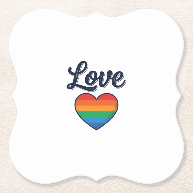 Kärlek Regnbåge Hjärta Pride Vektor T-Shirt Design Underlägg Papper (Framsida)