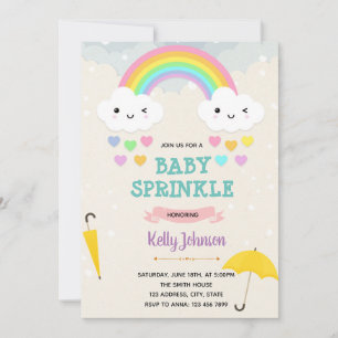 Kärlek regndusch födelsedagsfest inbjudan