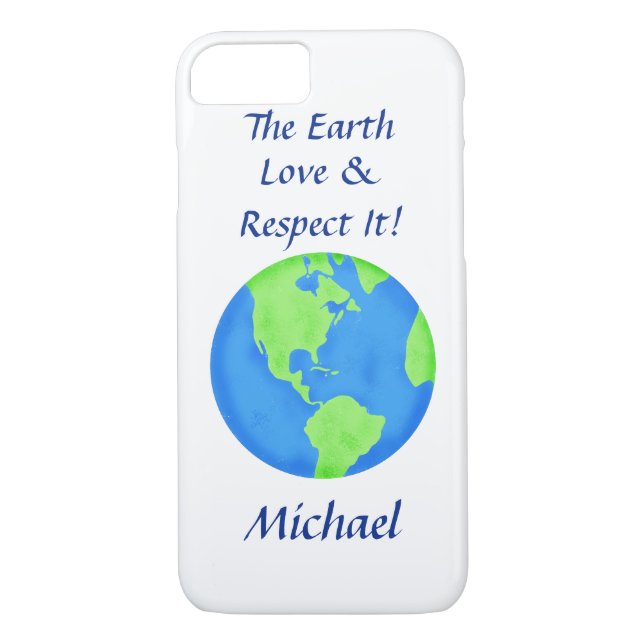 Kärlek Respect Earth Globe Namn Personlig Case-Mate iPhone Skal (Baksida)