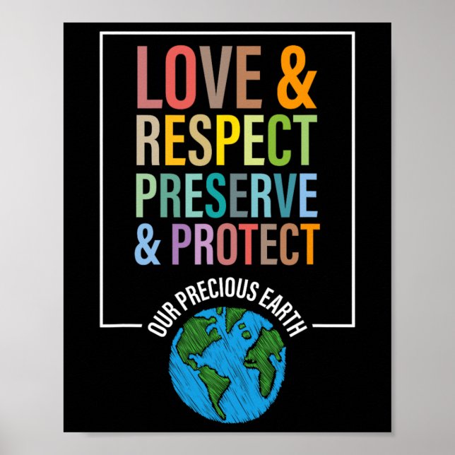 Kärlek respekterar bevarandet av vår ädla jord D Poster (Framsidan)