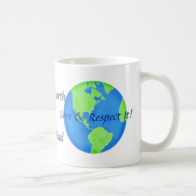 Kärlek respekterar Personligen Earth Art Namn Kaffemugg (Höger)
