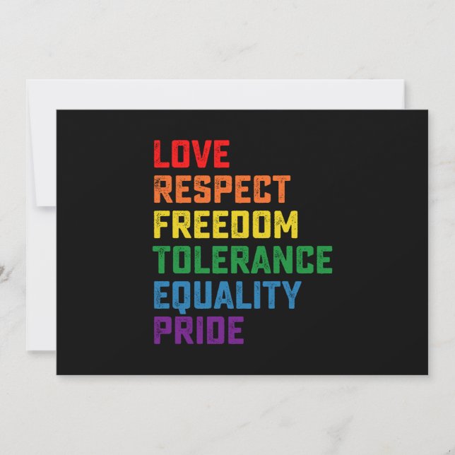 Kärlek respekterar Pridet för likabehandling av pe Inbjudningar (Framsida)
