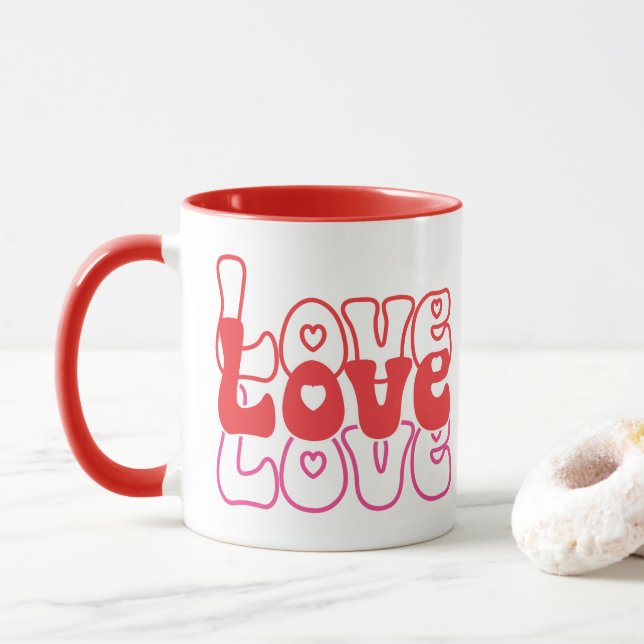 Kärlek Retro Valentine Mugg (Med munk)