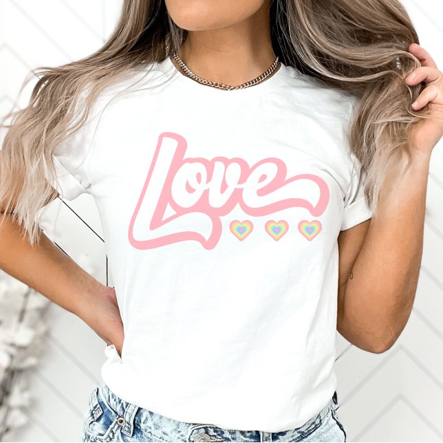 Kärlek Retro Valentines Day Sweatshirt, Hearts Swe T Shirt (Skapare uppladdad)