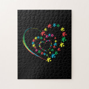Kärlek - "Ribbon Heart Puzzle Autism Awareness Gif Pussel