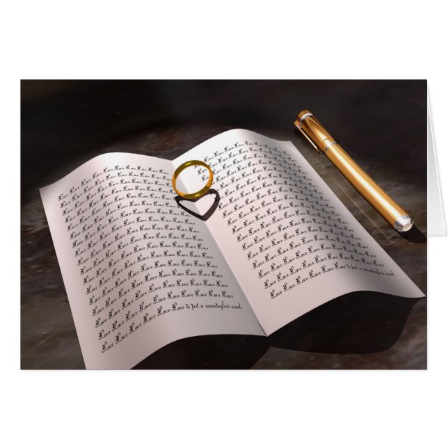 kärlek ring hälsningskort (Framsidan Horizontal)
