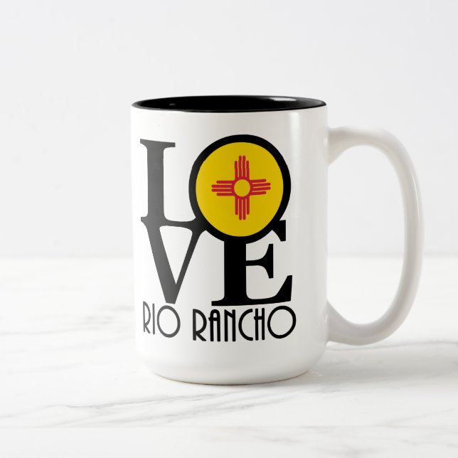 KÄRLEK Rio Rancho New mexico 15oz Två-Tonad Mugg (Höger)