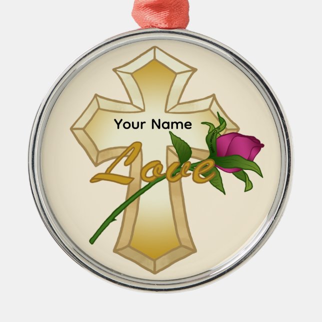 Kärlek Ro Christian Kor Julgransprydnad Metall (Framsidan)