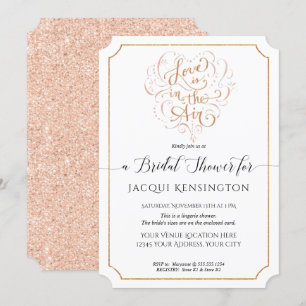 Kärlek Ro Guld Glitter Typografi Möhippa Inbjudningar