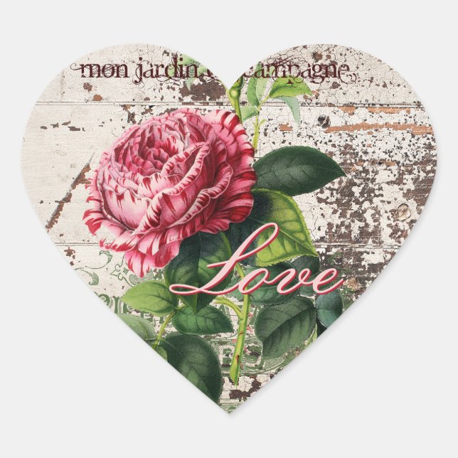 Kärlek ro hjärtformat klistermärke (Framsida)