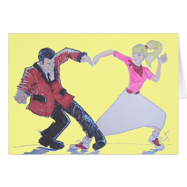 Kärlek Rock and roll! Hälsningskort (Framsidan Horizontal)