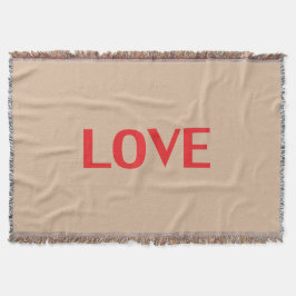 "kärlek" röd brev beige bakgrund - filt