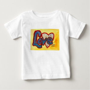 Kärlek Röd Hjärtan Inspirerande Ord Konst T-shirt