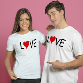 Kärlek röd hjärttyp t shirt