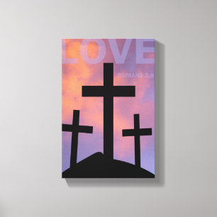 KÄRLEK - Romans5:8 Canvastryck