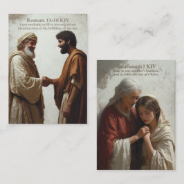 Kärlek - Romans 13:10 och Galatians 6:2 KJV-kort Visitkort