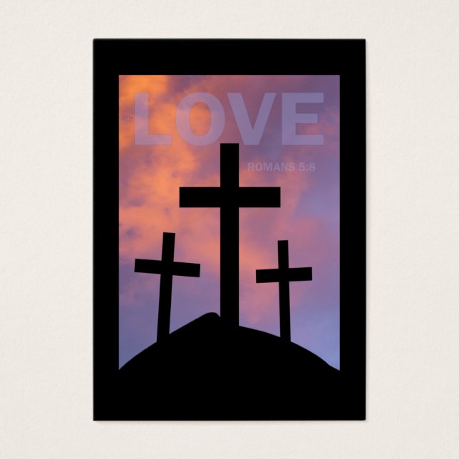 KÄRLEK - Romans 5:8 dragkort / Visitkort (Framsidan)