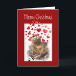Kärlek Romantic God jul, Cute Otter Animal Helgkort<br><div class="desc">Julhälsningar från Cute Watercolor Otter Animal,  Wildlife,  Nature Inside verse I kärlek du gillar ingen bättre perfekt för make,  hustru,  pojkvän,  flickvän,  make eller partner.</div>