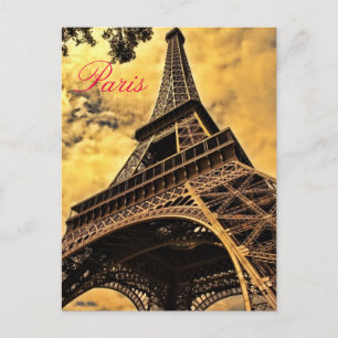 Kärlek & Romantik City Paris Eiffel Torn Frankrike Vykort