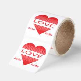 Kärlek & Romantik Konceptdesign med Hjärt Element Fyrkantigt Klistermärke