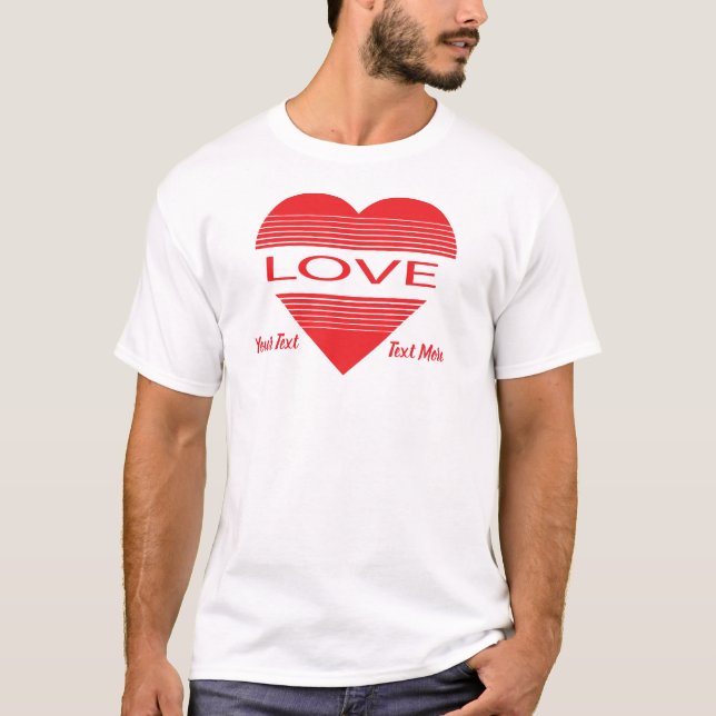 Kärlek & Romantik Konceptdesign med Hjärt Element T Shirt (Framsida)