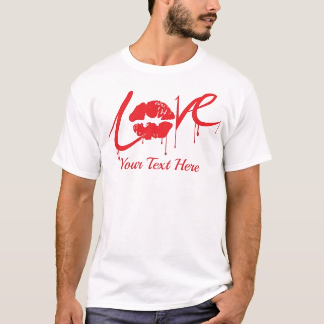 Kärlek & Romantik Konceptdesign med Hjärt Element T Shirt (Framsida)