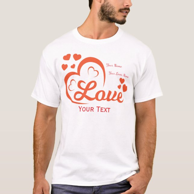 Kärlek & Romantik Konceptdesign med Hjärtelement T Shirt (Framsida)