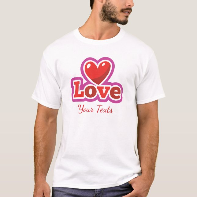 Kärlek & Romantik Konceptdesign med Hjärtelement T Shirt (Framsida)
