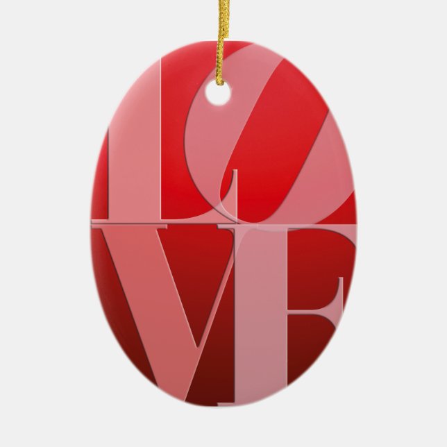 Kärlek Romantik Red Rosa Julgransprydnad Keramik (Framsidan)