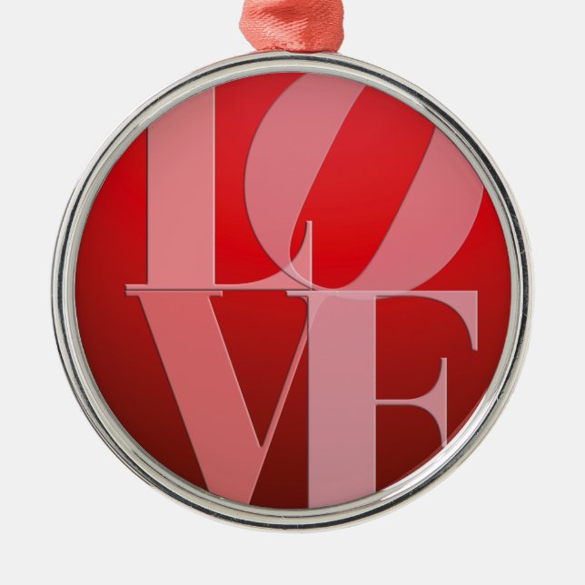 Kärlek Romantik Red Rosa Julgransprydnad Metall (Framsidan)
